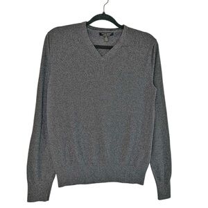 Banana Republic Cashmere Silk V-Neck Premium Luxury Yarn Sweater Gray Size Small
